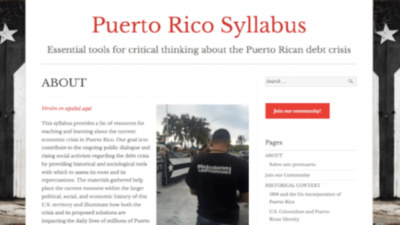 Puerto Rico Syllabus: Essential tools for critical thinking about the Puerto Rican debt crisis